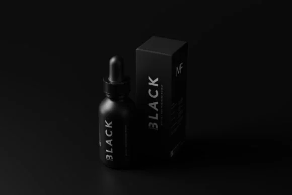 1-Free-Black-Dropper-Bottle-Box-Mockups Free Black Dropper Bottle & Box Mockups