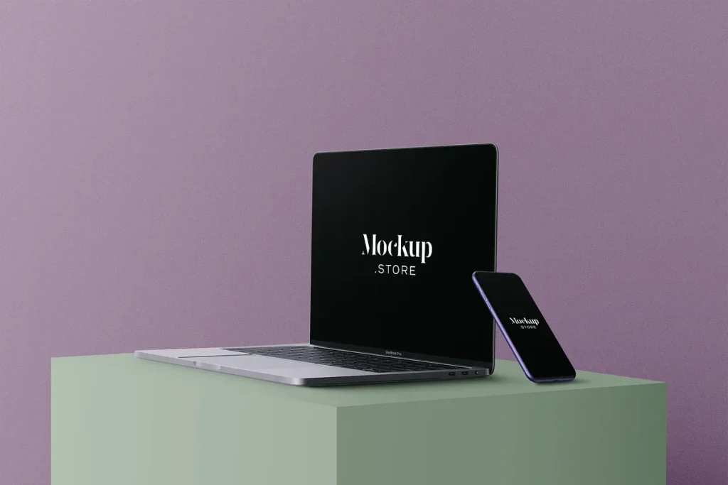 1-iPhone-11-Macbook-pro-Mockups-1024x683 Free iPhone 11 Macbook pro Mockups