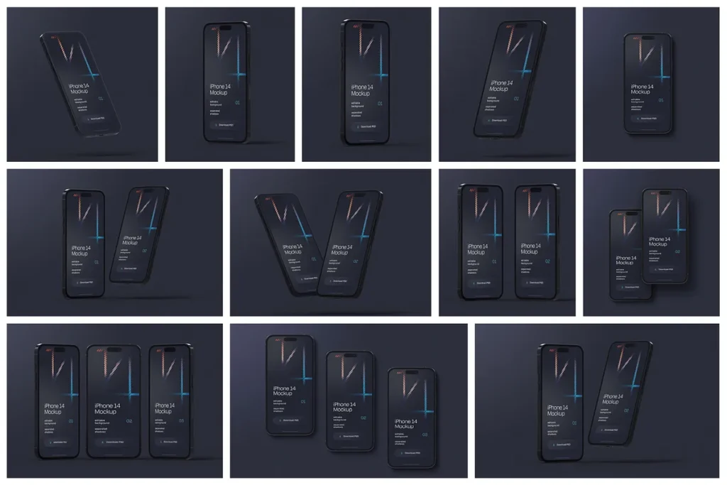 1-iPhone-Pro-Mockup-Set-1024x683 Free iPhone Pro Mockup Set