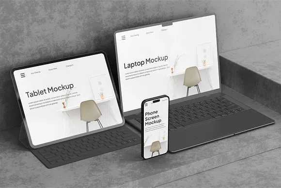 2-Responsive-Devices-Mockup-Kit Free Responsive Devices Mockup Kit