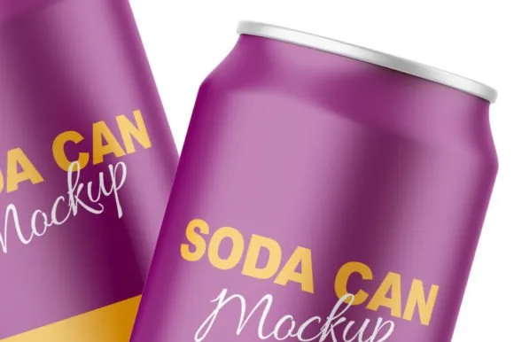 2-Soda-Can-Mockup Free Soda Can Mockup Download