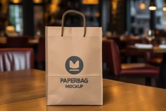 Kraft Paper Shopping Bag Mockup
