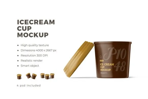 Plastic Ice Cream Cup Mockup