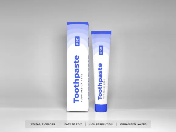 Realistic Toothpaste Packaging Mockup