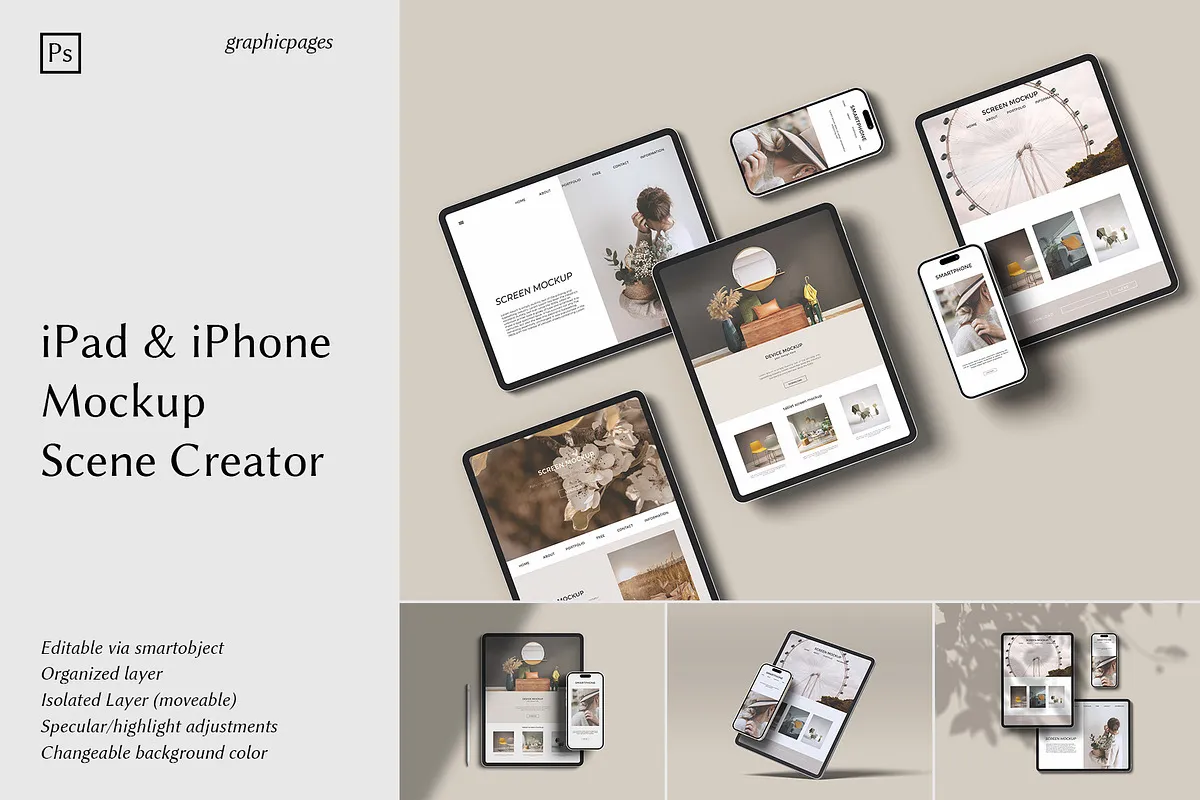 iPad & iPhone Mockup Scene Creator