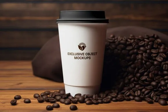 1-Cardboard-Cup-Mockup Cardboard Cup PSD Mockup