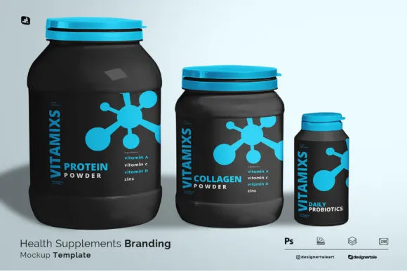 Health Supplements Mockup PSD