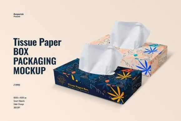 Tissue Paper Box Mockup
